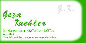 geza kuchler business card